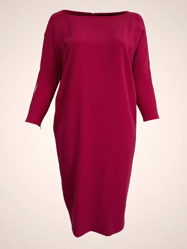Geteilte Ärmel Etui Kleid