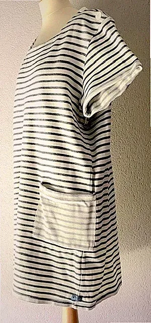 Marinestreifen Kleid Gr. 48 oder XXL Marke BATELA mit Taschen