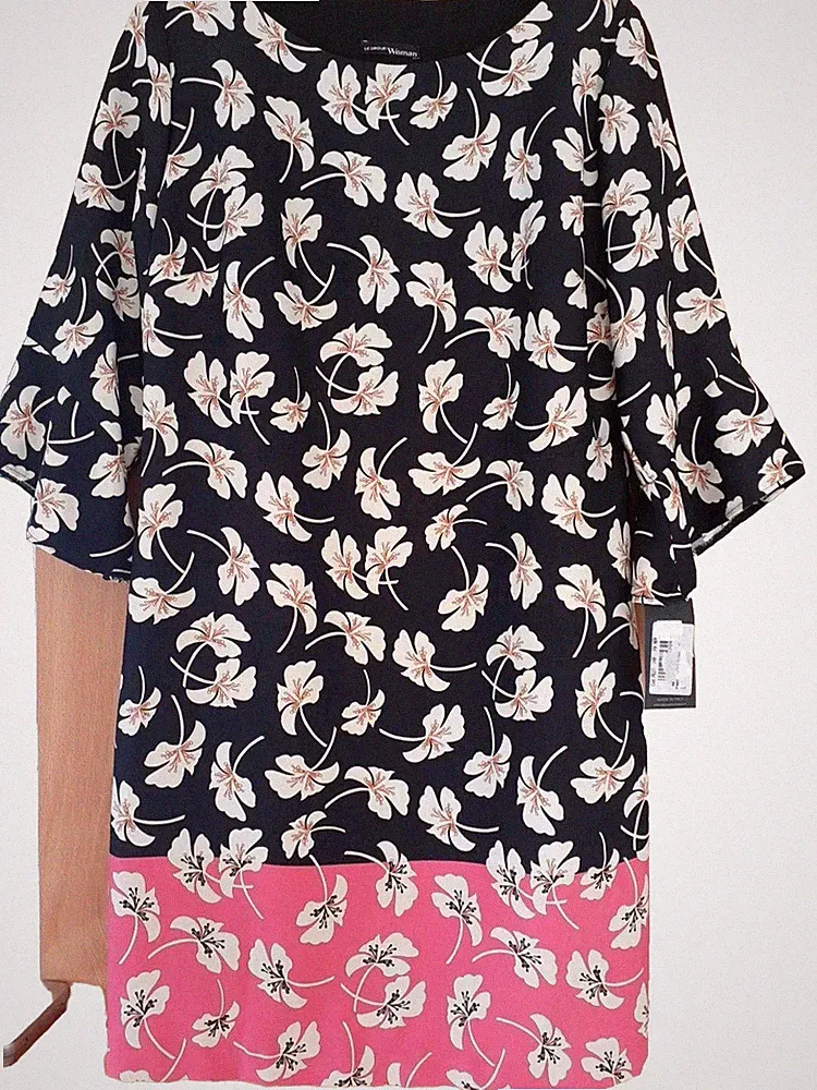 Marken Damen Le Group Woman, Rund.Ausschnitt Geblümt Gr. 44 Neu, Unterkleid