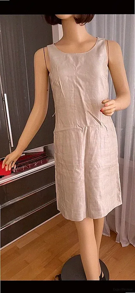 Marken Esprit Kleid Lein Viskose Damenkleid Futter 34 creme