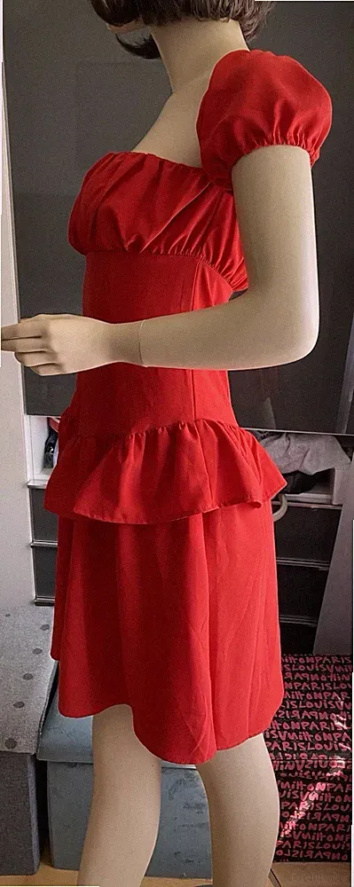 Marken Kleid Elegant Party Cocktail Etuikleid Damenkleid rot Gr. S