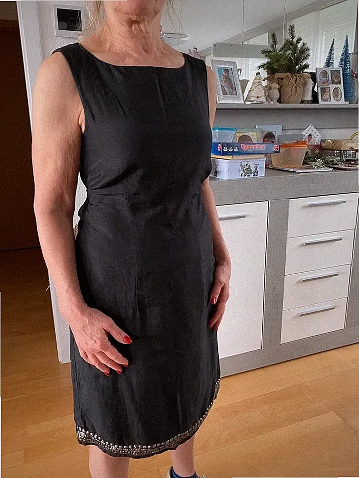 Marken Marc O'Polo Kleid Cotton Seide Damenkleid Futter 34 schwarz