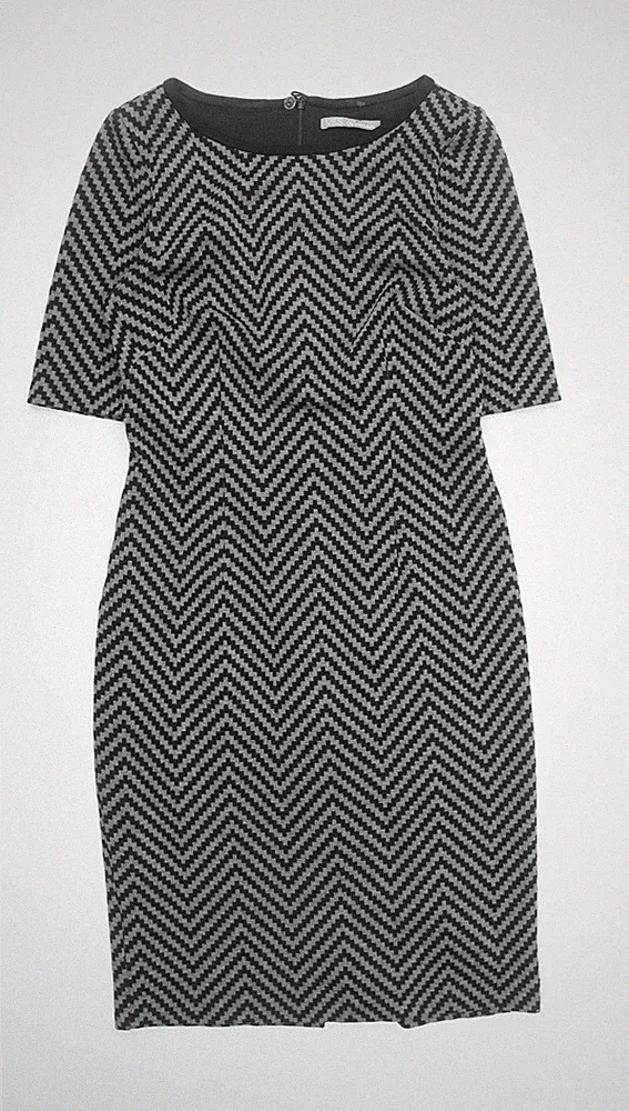 Marks and Spencer Damen Grau Chevron Etuikleid Größe 10