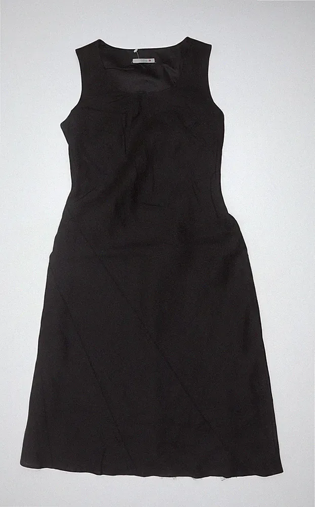 Marks and Spencer Damen Kleid schwarz UK 10 Leinen A-Linie knielang