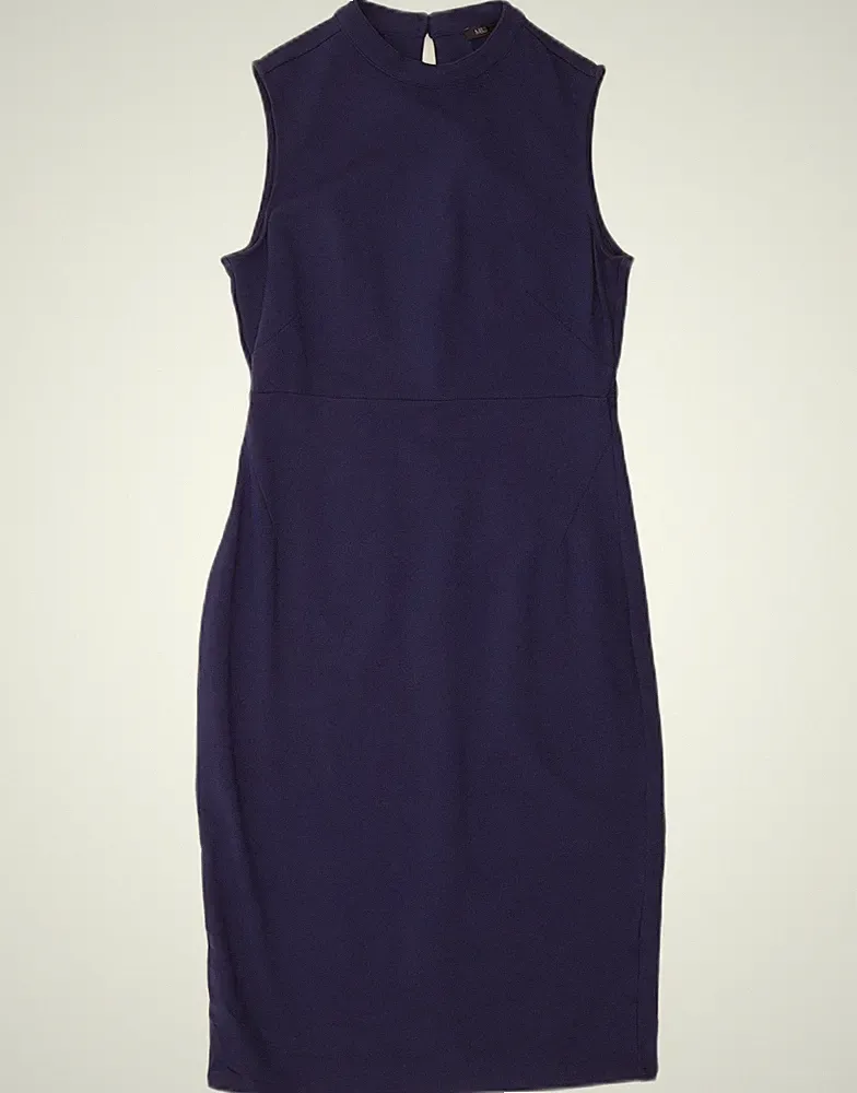 Marks & Spencer Damen ärmelloses Etuikleid UK 12 Medium marineblau VD13