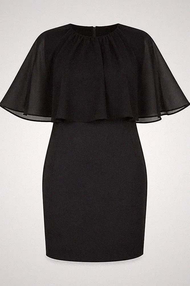 Marks & Spencer Damen Etuikleid Größe 8 Schwarz Kurz Hochgeschlossen Kurzarm