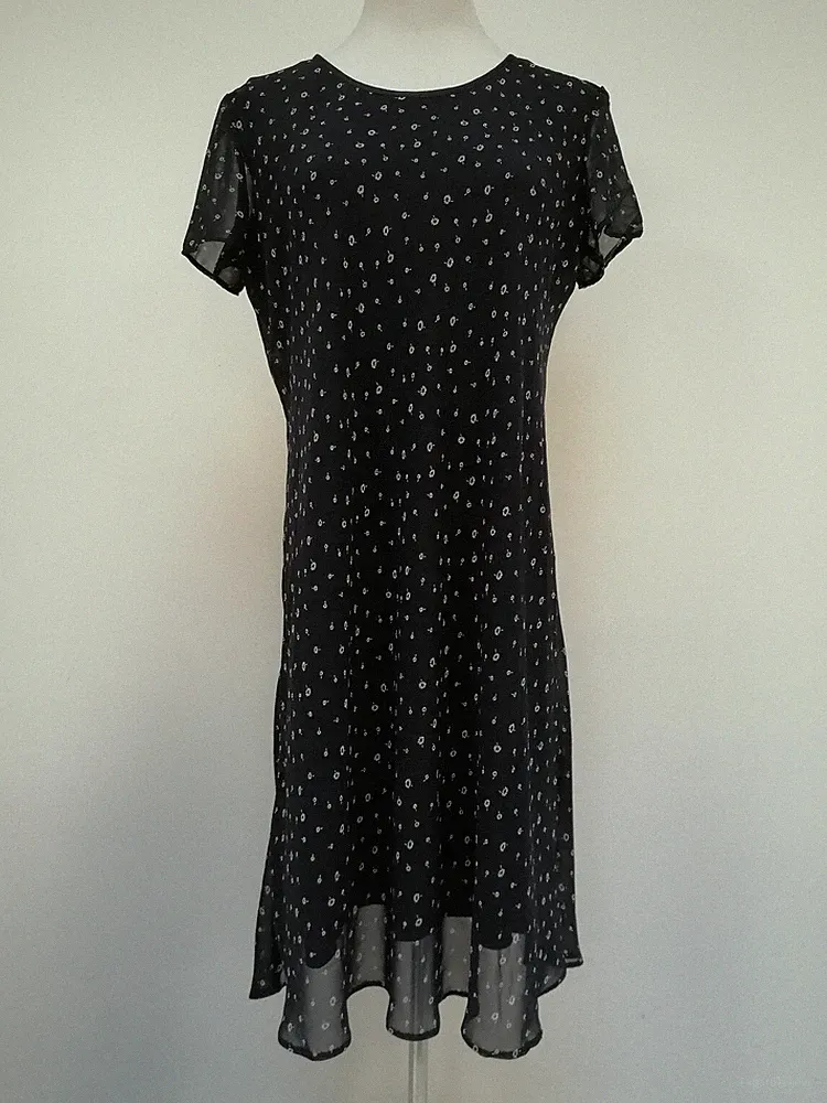 Marks & Spencer Kleid kurzarm blau Blümchen Größe 38 412-1668