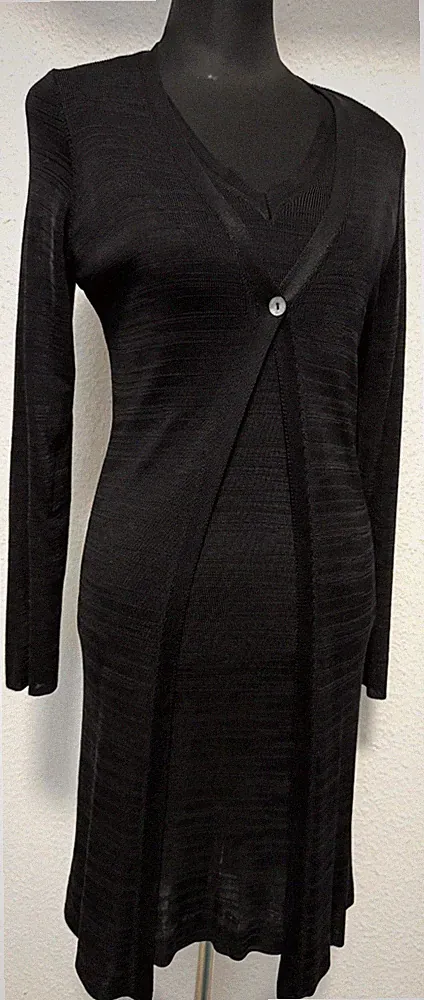 Marks & Spencer Twinset Fr. 36 Kleid Longcardigan Schwarz 2-teilig Elegant