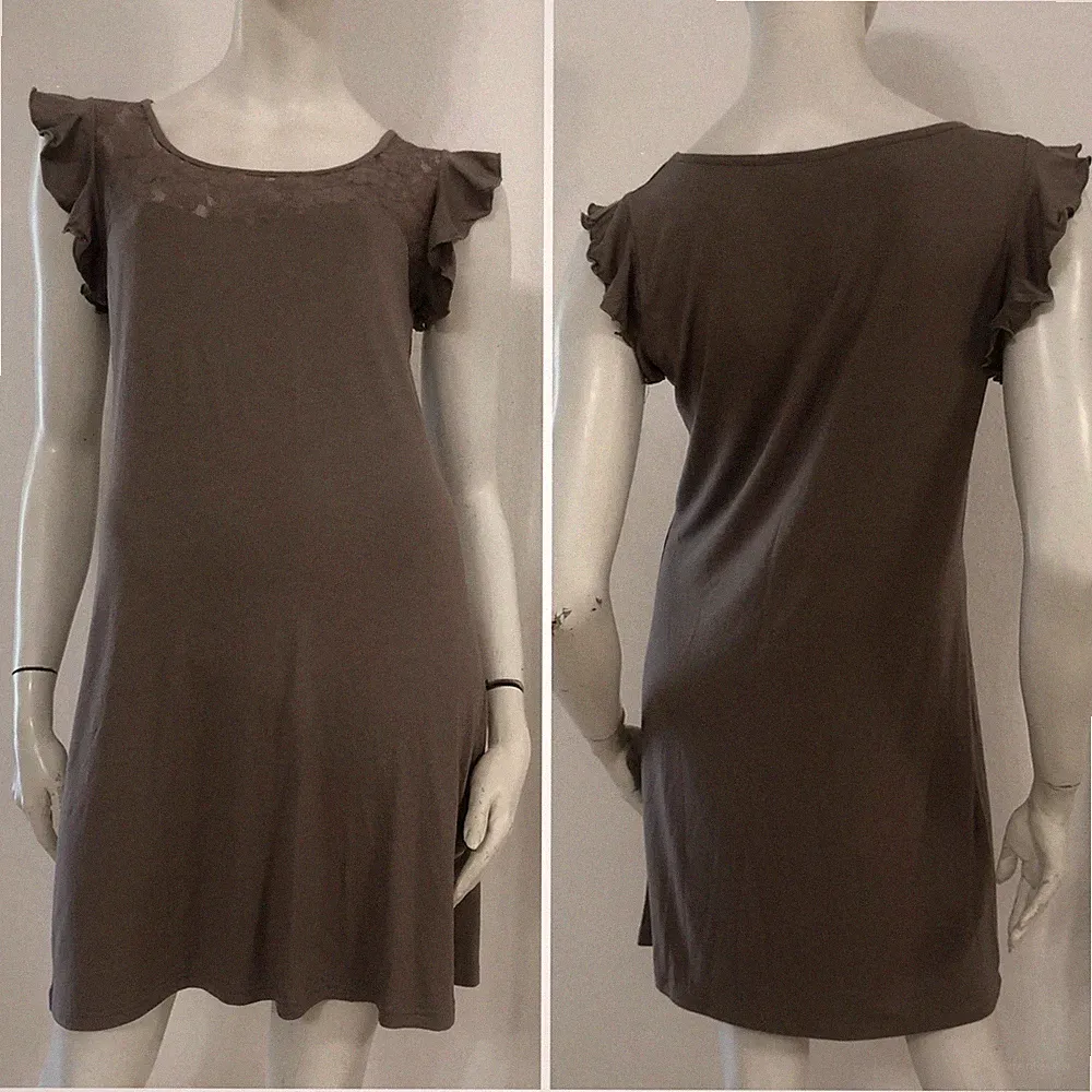 MARTA MARZOTTO Kleid Dress taupe Spitze Gr. 46