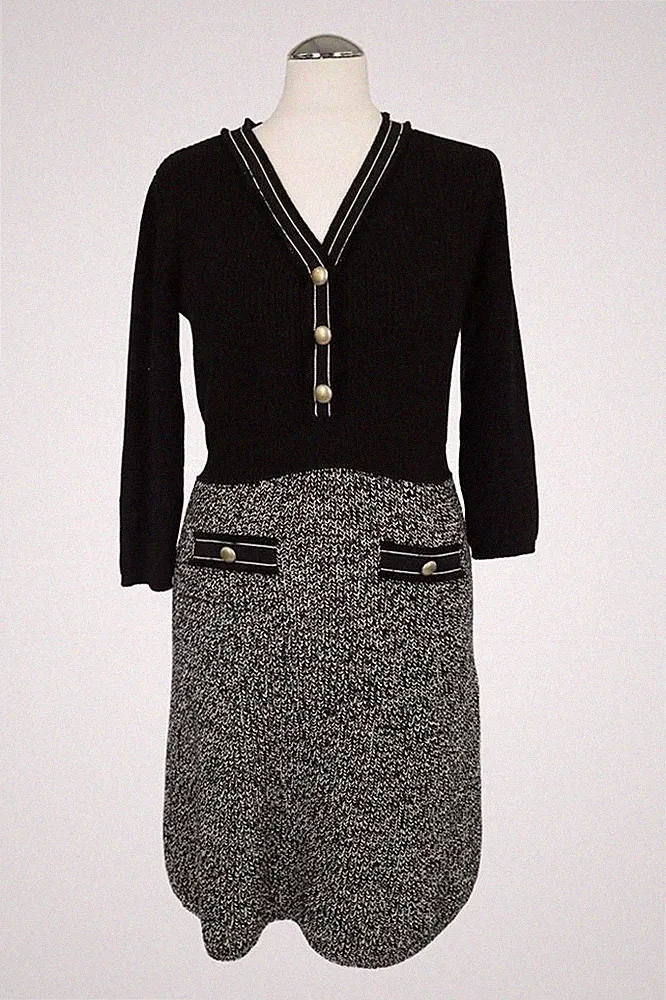Max & Co Damen Kleid Gr. 38 (M) Schwarz / Weiß Kleid A-Linie Dress