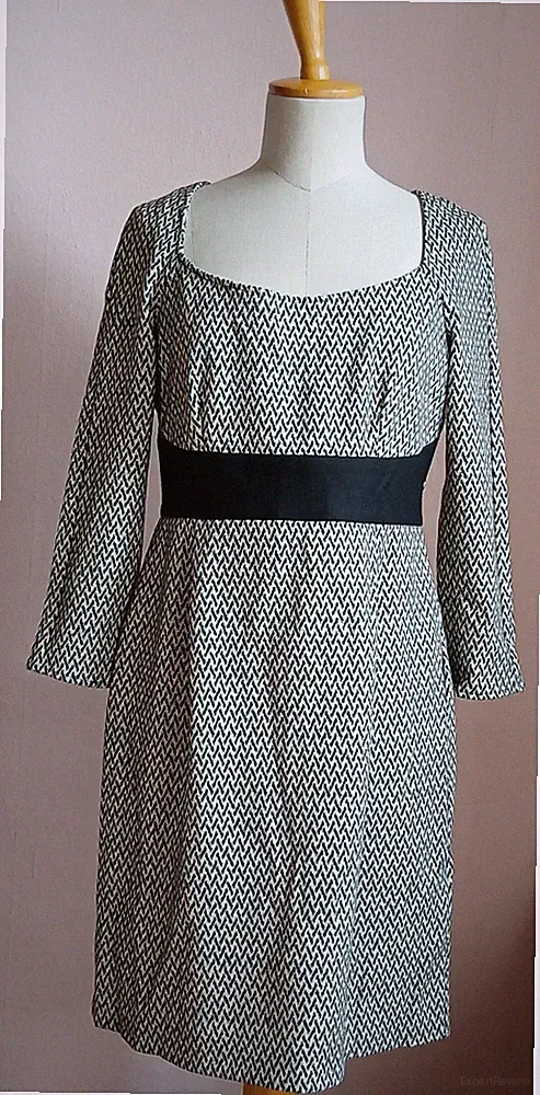 MAX & CO Kleid Gr. L SCHWARZ/GRAU, 58% WOLLE, REISSER ,BUND, GROSSER AUSSCHNITT
