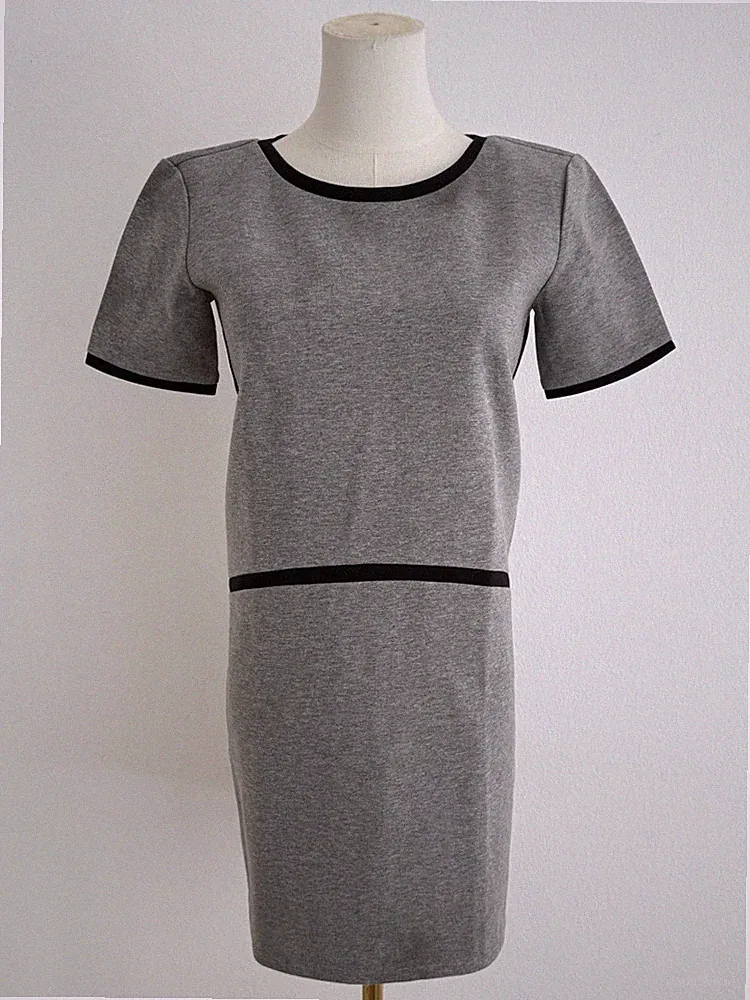 Max Mara Weekend Kleid Grau Schwarz Etuikleid Jersey Business Elegant 38