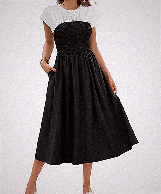 Maxikleid A-Linie Schwarz -weiß NEU! ELEGANT und bequem Baumwolle