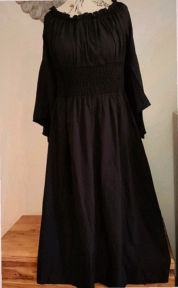 Maxikleid/Empire-Stil/Gothic/A-Linie, schwarz, Glockenärmel, Gr. 42/44 *NEU