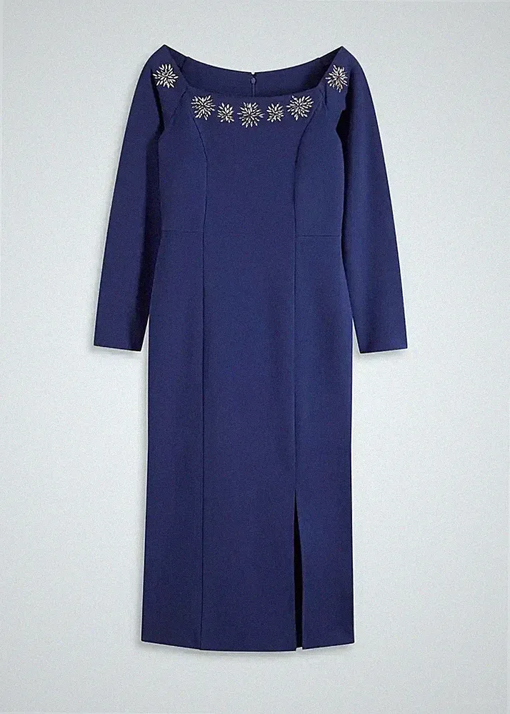 Maxikleid Gr. 38 Mitternachtsblau Damenkleid Etuikleid Dress Neu