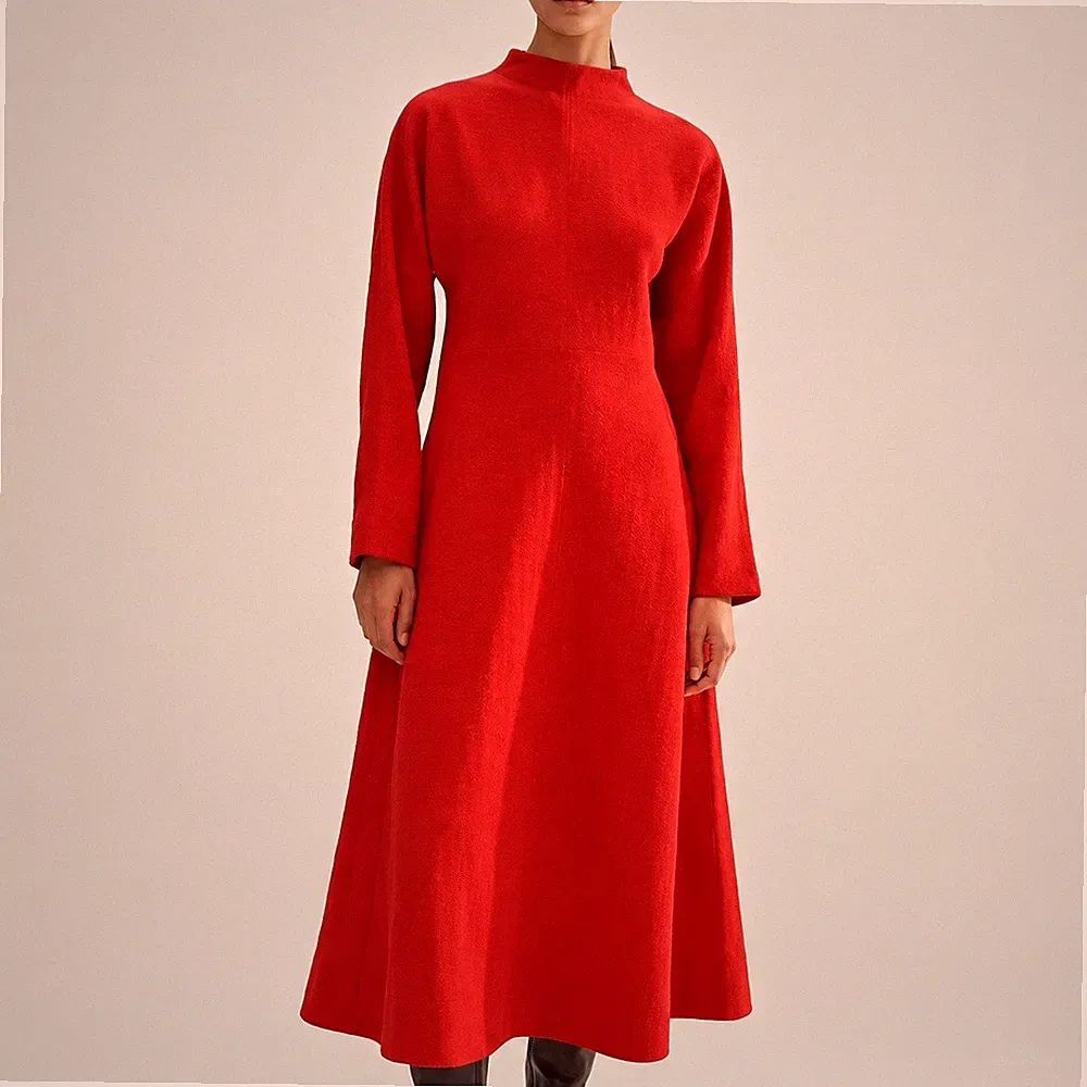 Me + Em Midi-Kleid rot Fledermausärmel Größe XS
