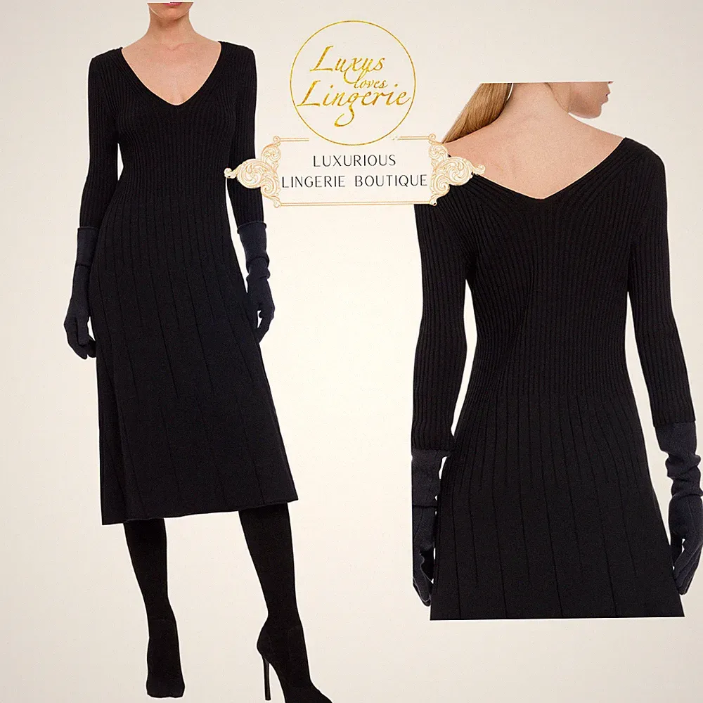 MERINO RIB DRESS by Wolford S black schwarz A Linien Kleid mit weicher Wolle