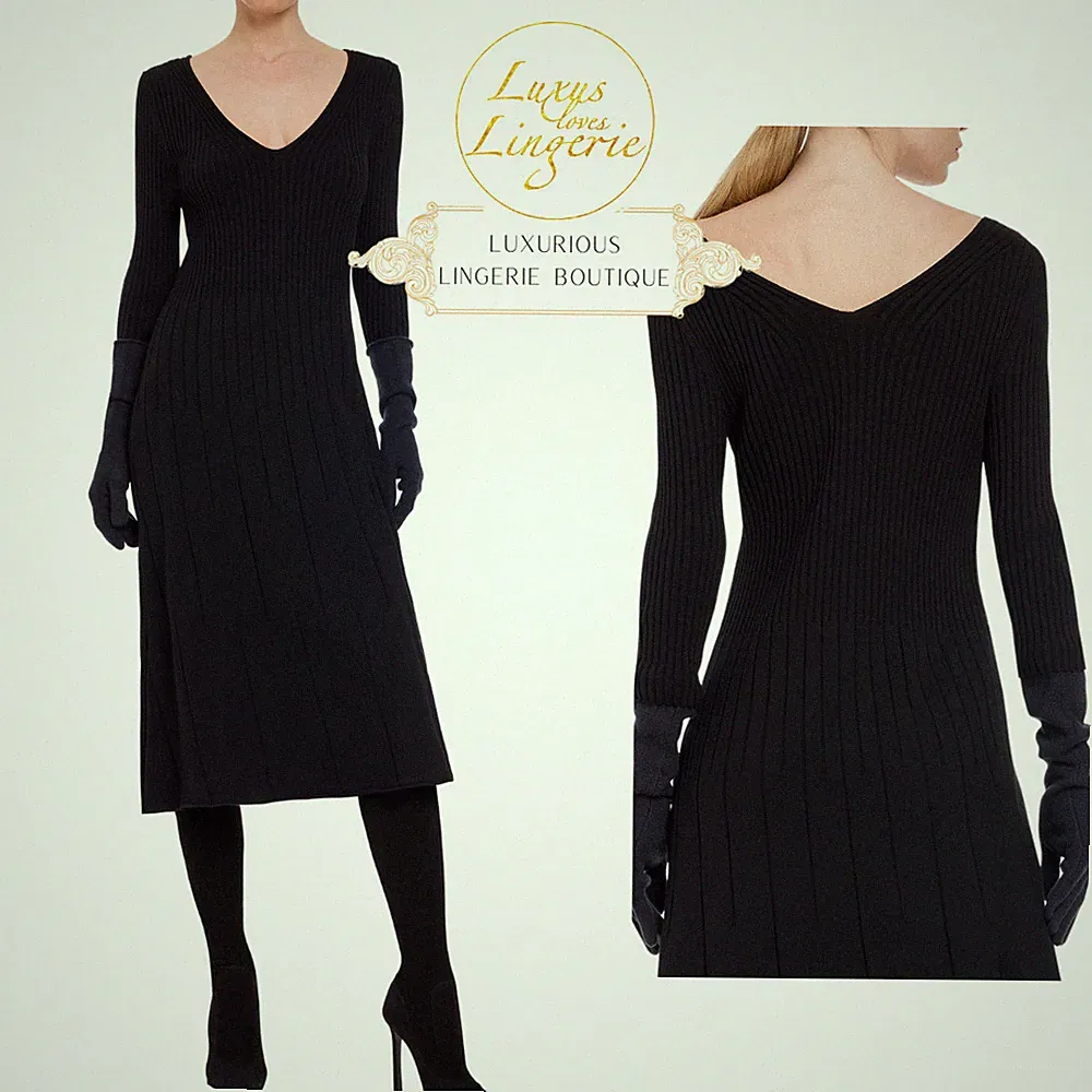 MERINO RIB DRESS by Wolford XS black schwarz A Linien Kleid mit weicher Wolle