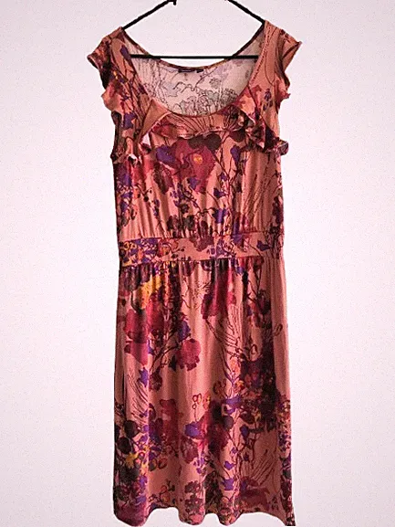 Mexx Kleid Sommer Blumen Muster A Line Midi Gr. M