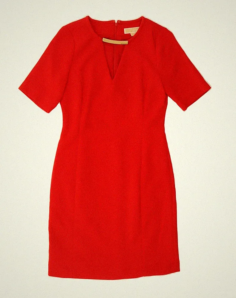 Michael Kors Damen Etuikleid US 2 XS Rot Polyester AH06