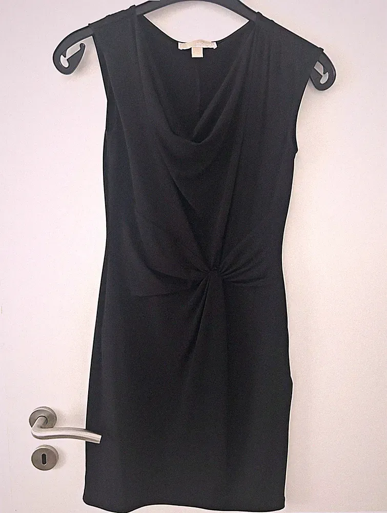Michael Kors Damen Etuikleid XS kurz schwarz ärmellos Jersey Stretch