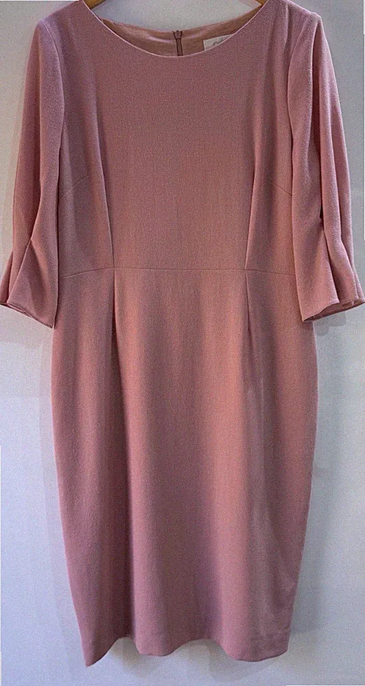 Midikleid Ziege rosa Wollmischung UK 16 - Arbeitskleidung Anlass Hochzeit Gast