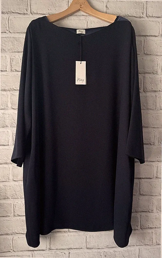 Minx Gr 52 Kleid KALLIE A-Linie Dark Blue Dunkelblau NEU