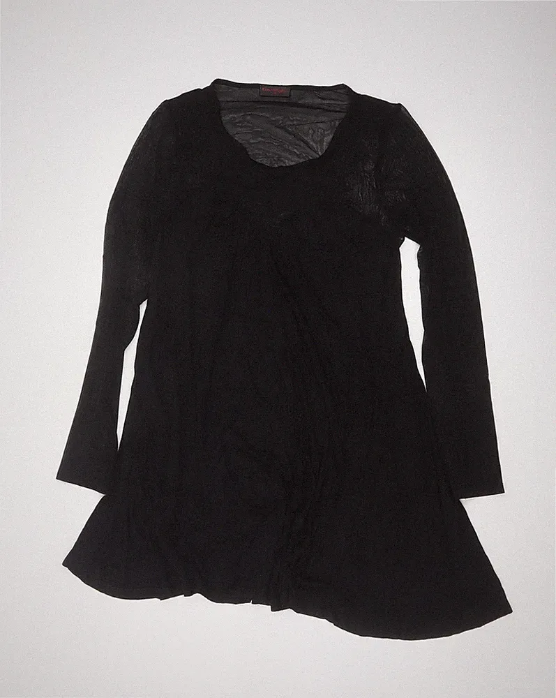 Miss Selfridge Damen schwarz A-Linie durchsichtig Langarm Kleid Größe 10