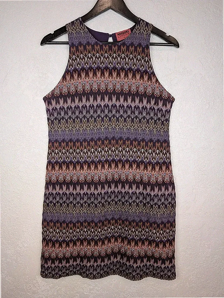 Missoni Lindex Damen Kleid ärmellos Zick Zack Strick mehrfarbig elegant...