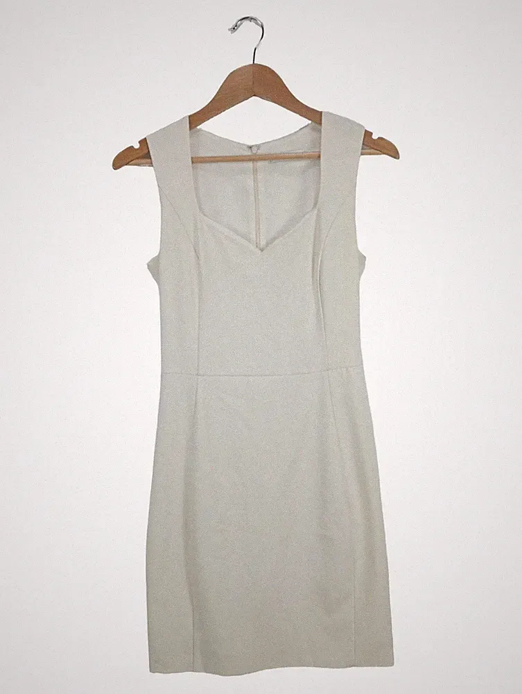 MNG Etuikleid Damen Kleid Gr. DE 36 weiß Casual-Look