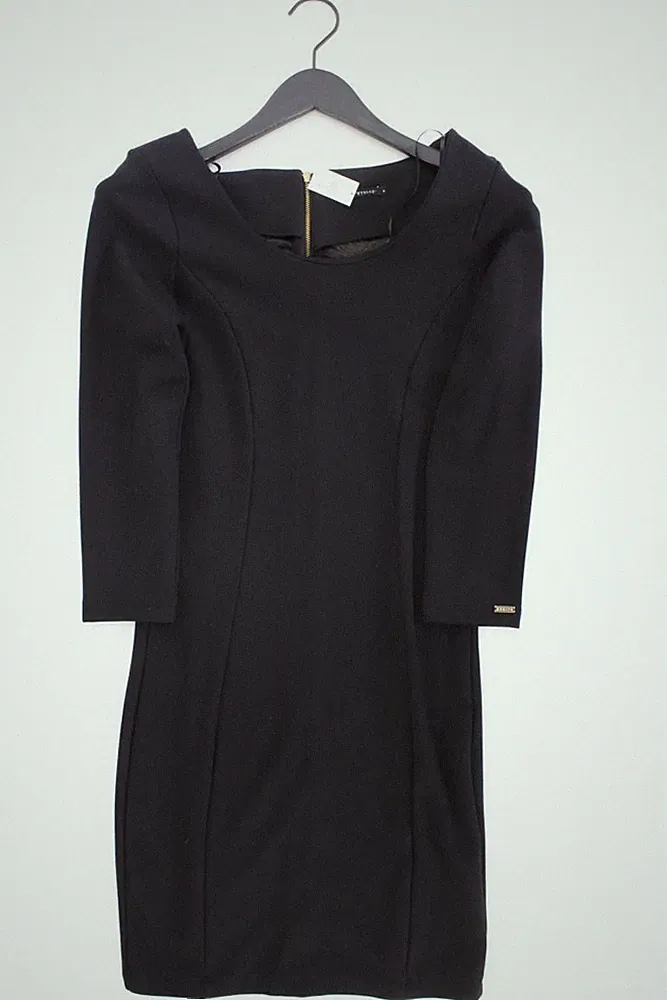 Mohito Etuikleid Slim Kleid für Damen Gr. 38, M 3/4 Ärmel schwarz aus Viskose