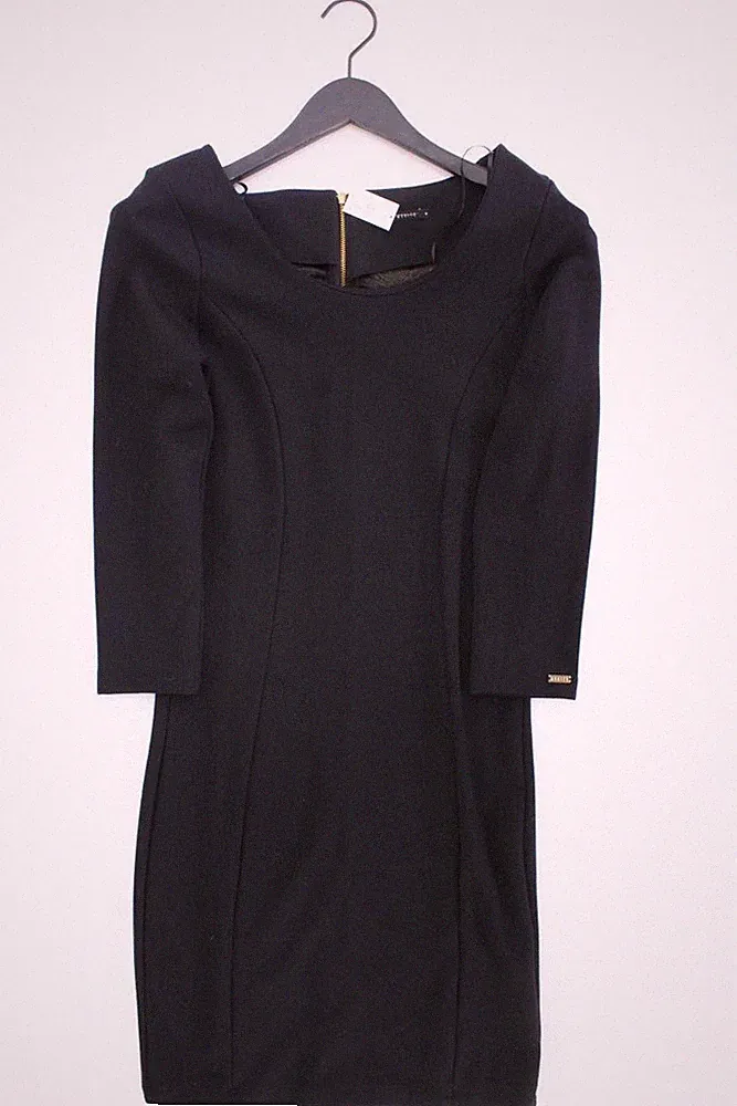 Mohito Etuikleid Slim Kleid für Damen Gr. 38, M 3/4 Ärmel schwarz aus Viskose