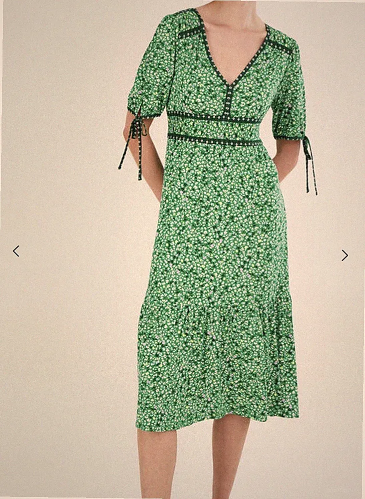 MONSOON Damen Ditsy print Midi Kleid lenzing Ecovero grün