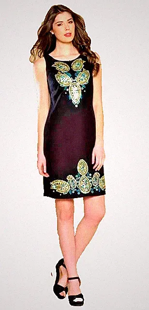 Monsoon Kleid Angelica schwarz Pailletten Gr. 46 Damen neu Etikett Weihnachten