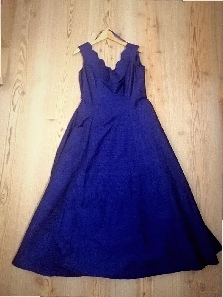 Monsoon London Seidenkleid Tanz Neu Blau Lang Eleg. sera 44-46 M UK 14 Partys