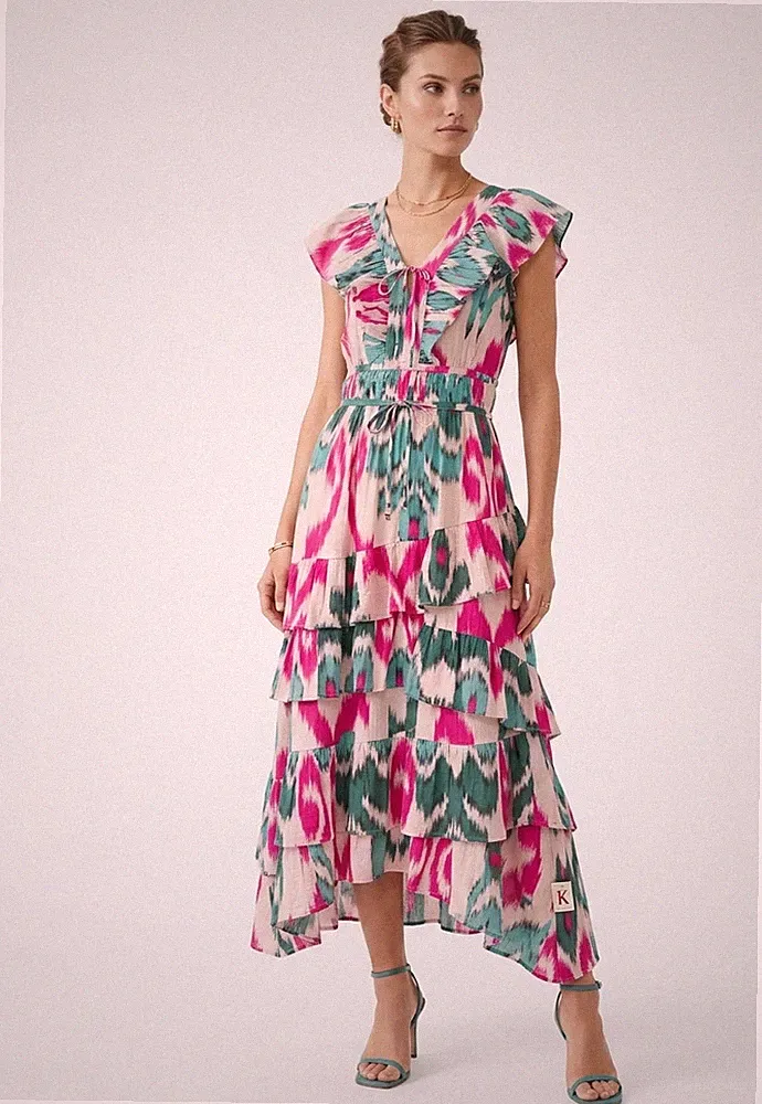 Monsoon Midikleid ärmellos Sommer Sonne Cocktail Hochzeitsgast Größe 8 UVP 120 £