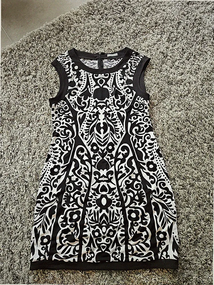 MONTEGO Kleid Gr. 42 schwarz weiß gemustert