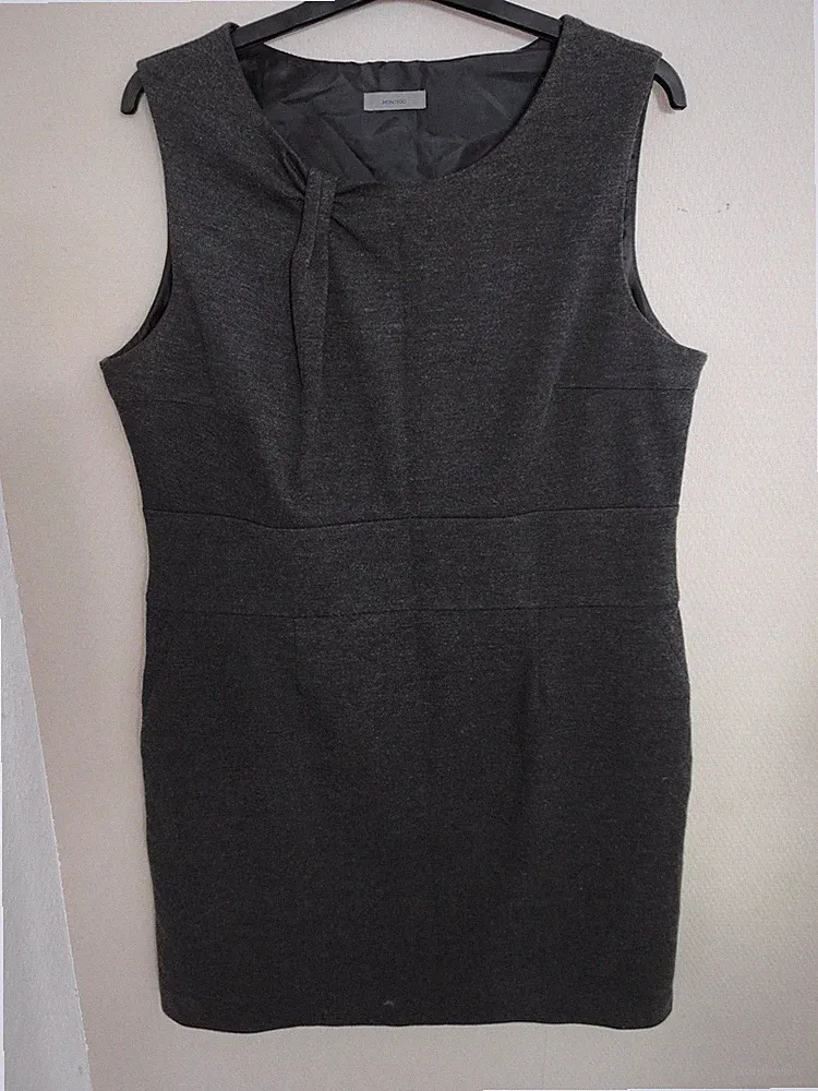 Montego Kleid Gr. 44 grau ärmellos