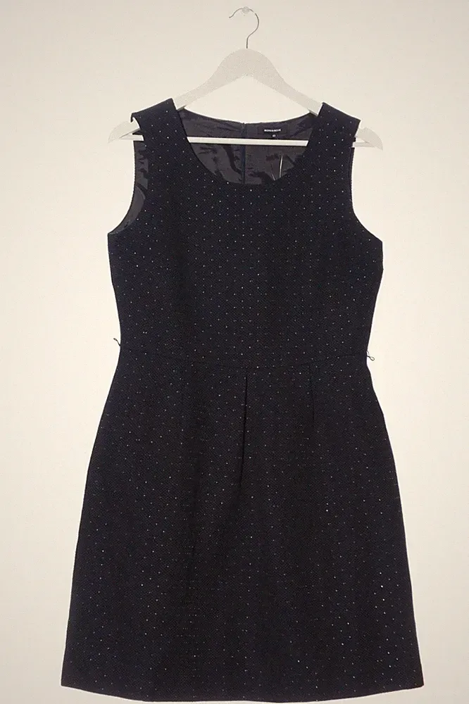 MORE & MORE A-Linien Kleid Damen Kleid Gr. DE 40 schwarz-silberfarben