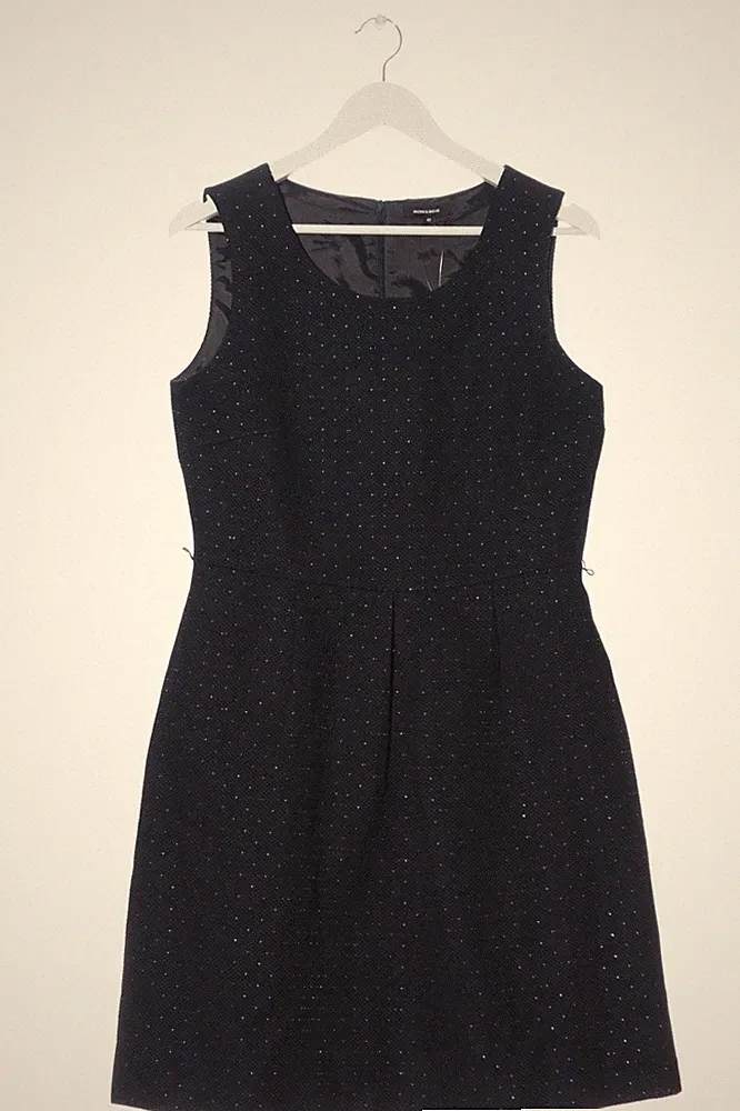 MORE & MORE A-Linien Kleid Damen Kleid Gr. DE 40 schwarz-silberfarben