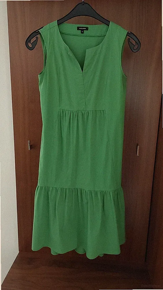 More & More Da. Sommerkleid lockerer Stufen-Look Midi Gr.36 grün 72%Baumwolle