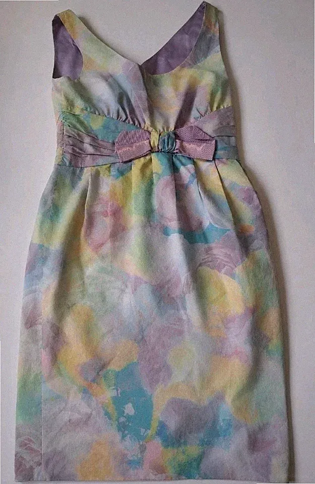 moschino billiges und schickes Kleid passt UK 6 bis 8 Vintage Y2k Blumenmuster