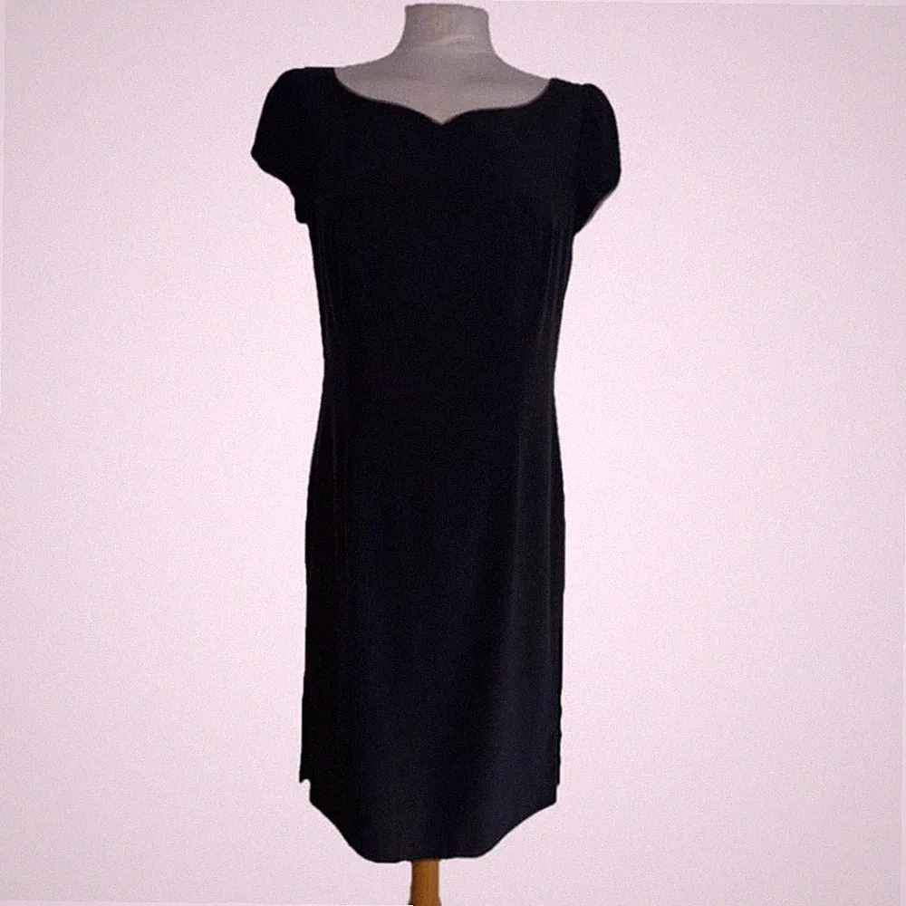 Moschino Cheap and Chic Damenkleid Größe 12 Schwarz Flügelärmel Seitenschlitz Elegant