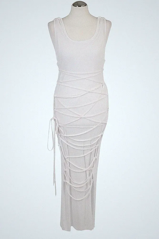 Moschino Damen Kleid Gr. 38 (IT 44) Weiß NEU Etuikleid Trägerkleid Dress