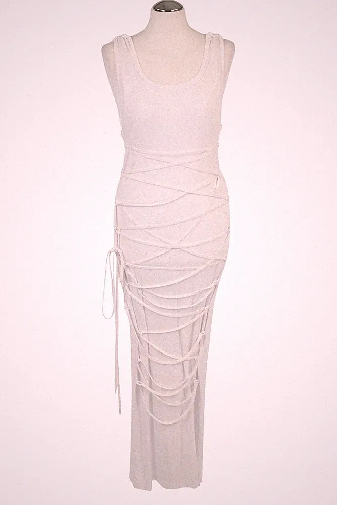 Moschino Damen Kleid Gr. 38 (IT 44) Weiß NEU Etuikleid Trägerkleid Dress