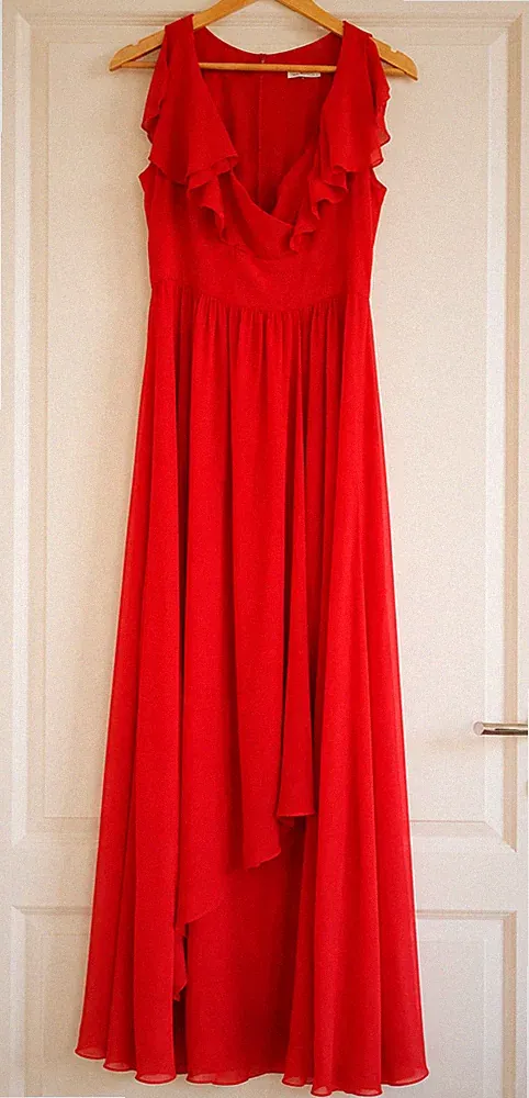 MOTIVE langes Kleid rot Gr. 40/42 elegantes Kleid Festlich Hochzeit Damen