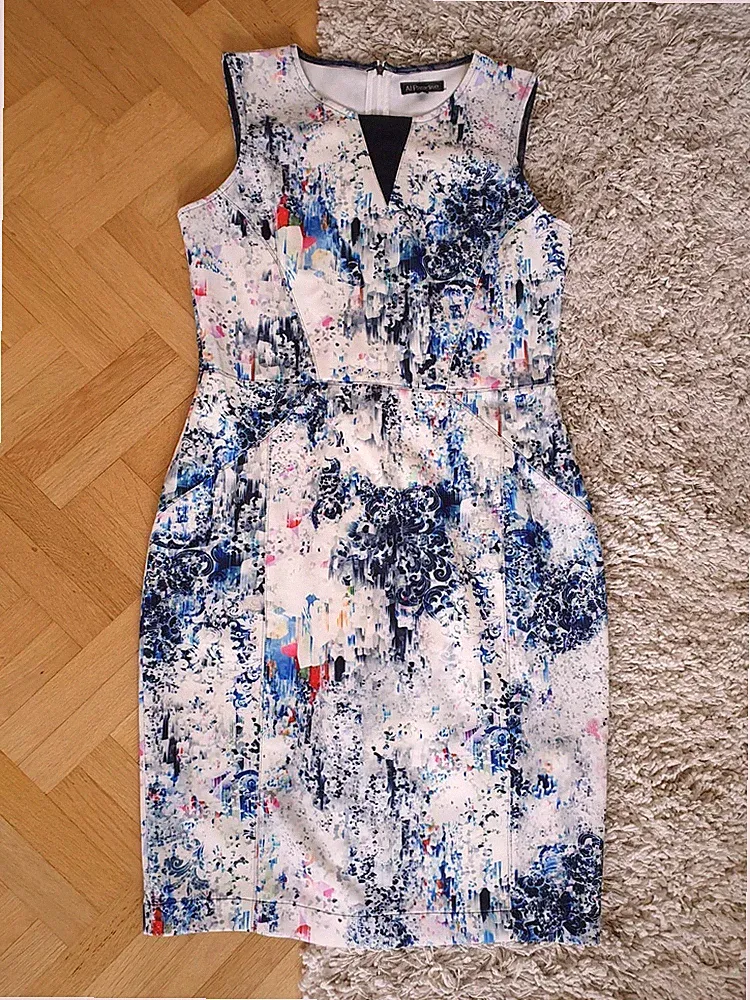 ❤️ Muster Kleid AI Paradise L 40 Blau Weiß Sommer Kleid Taufe Geburtstag Party