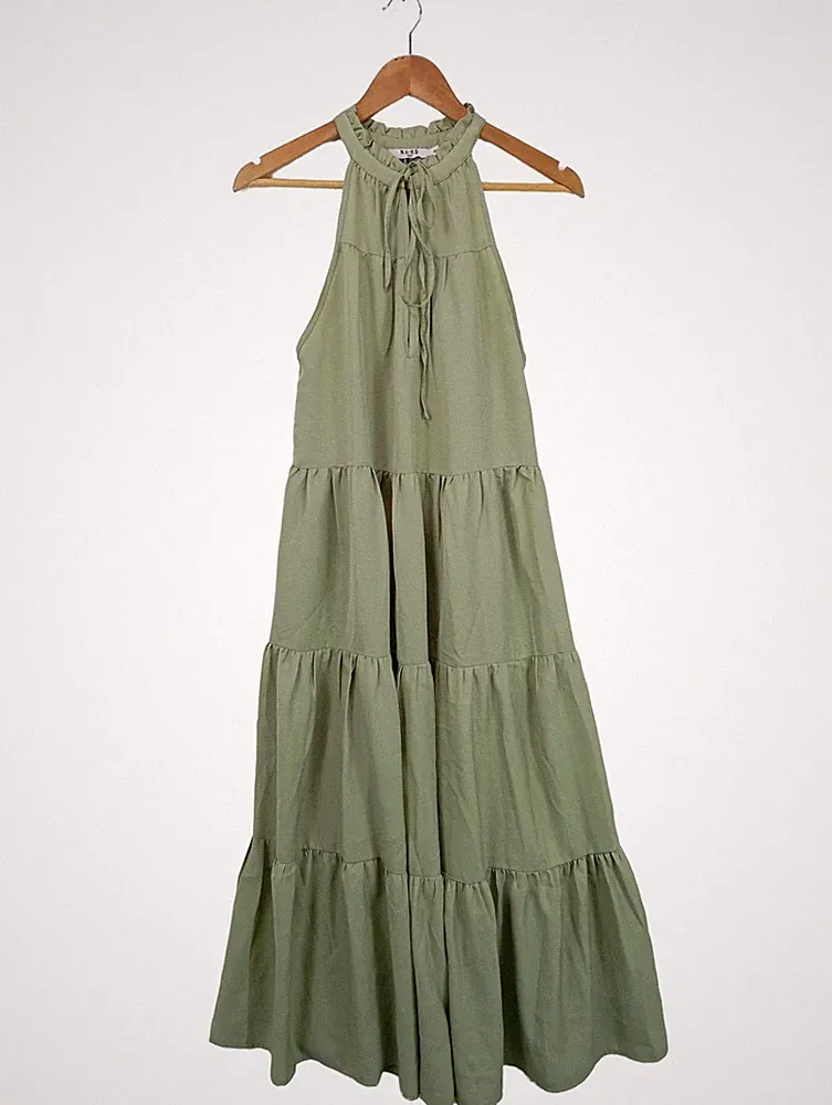NA-KD A-Linien Kleid Damen Kleid Gr. DE 38 khaki Casual-Look