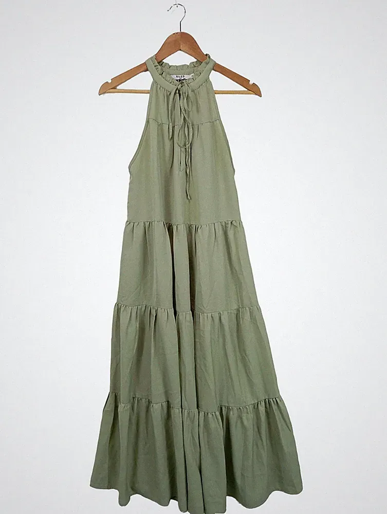 NA-KD A-Linien Kleid Damen Kleid Gr. DE 38 khaki Casual-Look