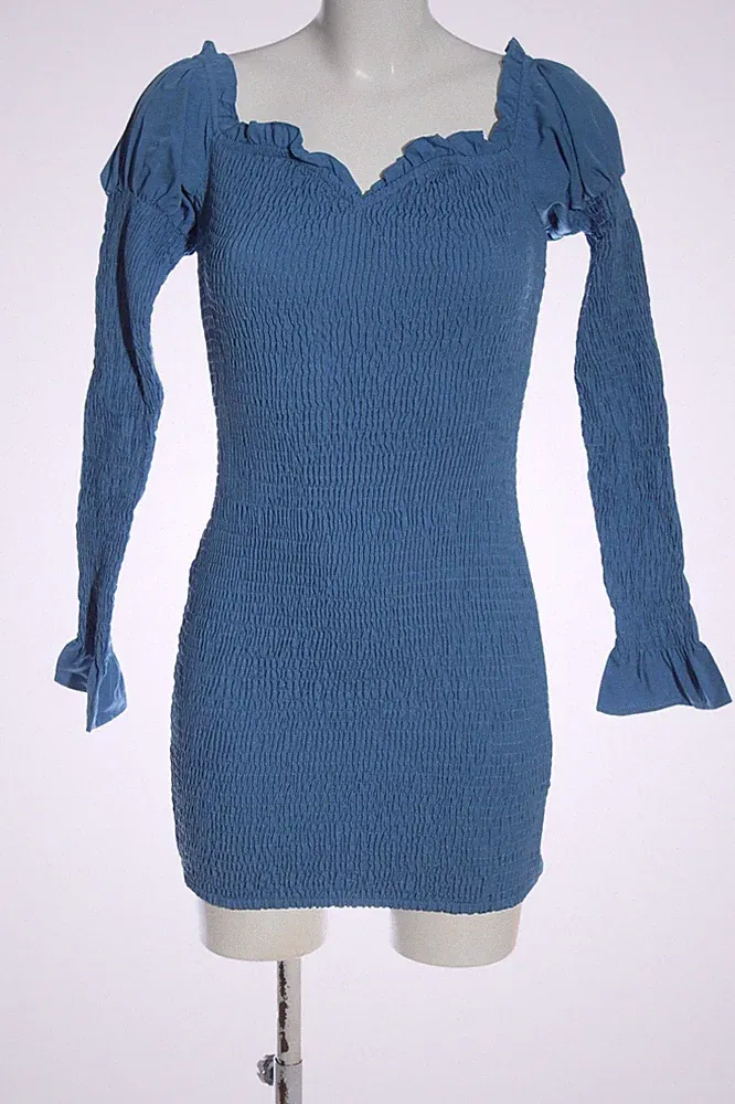 NA-KD Etuikleid Damen Kleid Gr. DE 34 blau Casual-Look